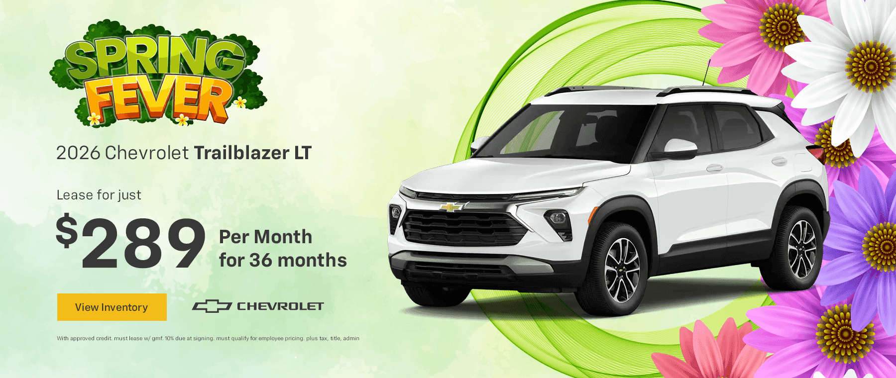 2026 Chevrolet Trailblazer LT Lease for just $289 per month for 36 months