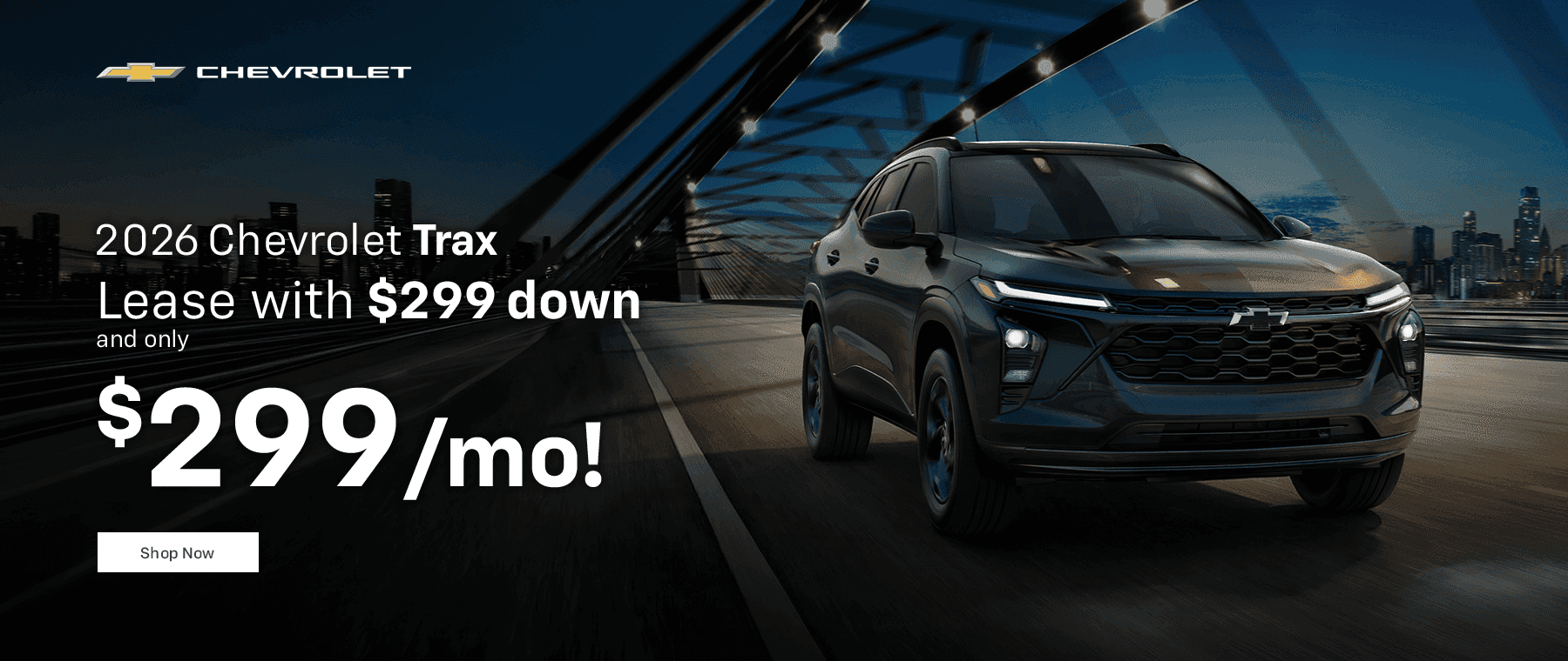 2026 Chevy Trax Subtext Lease with $299 down and only $299 /mon!