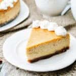 pumpkin cheesecake decorated with whipped cream. the toning. selective focus