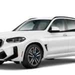 white BMW SUV on blank background