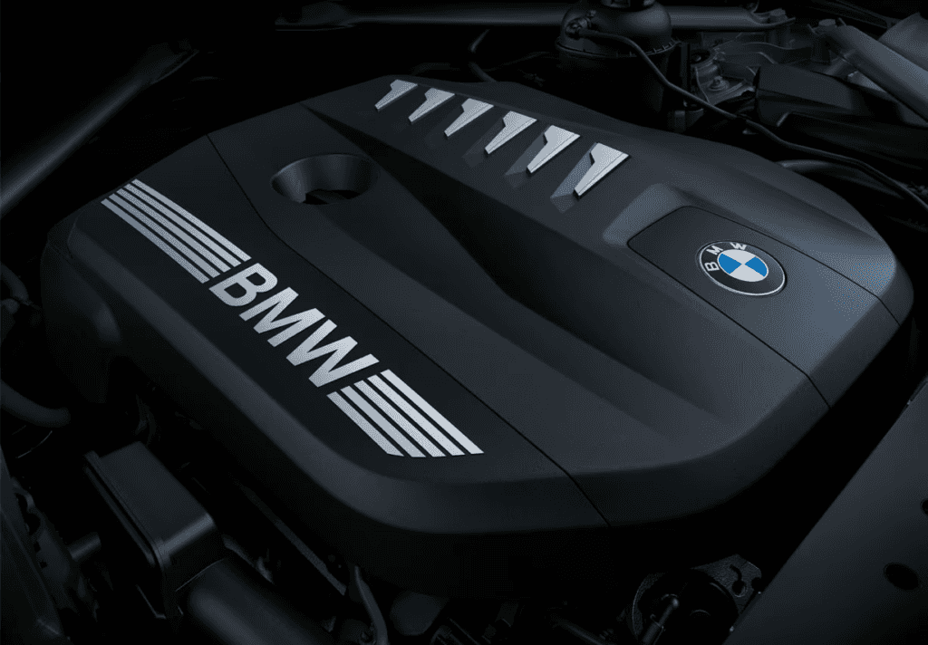 bmw x5 engine displayed under the hood
