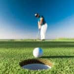 Links golf style. A links is the oldest style of golf course, first developed in Scotland. The word "links" comes via the Scots language from the Old English word hlinc: "rising ground, ridge" and refers to an area of coastal sand dunes and sometimes to open parkland.