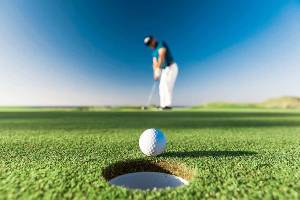 Links golf style. A links is the oldest style of golf course, first developed in Scotland. The word "links" comes via the Scots language from the Old English word hlinc: "rising ground, ridge" and refers to an area of coastal sand dunes and sometimes to open parkland.