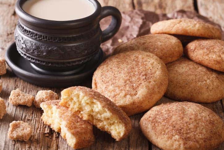 Homemade Snickerdoodle cookies close-up on the table. horizontal, rustic