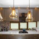 Modern Pendant Lighting in kitchen.