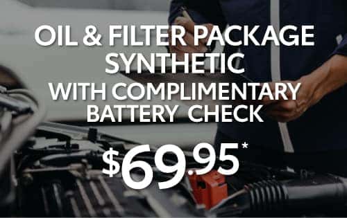 Oil & Filter Package - Synthetic "With Complimentary Battery Check $69.95*"