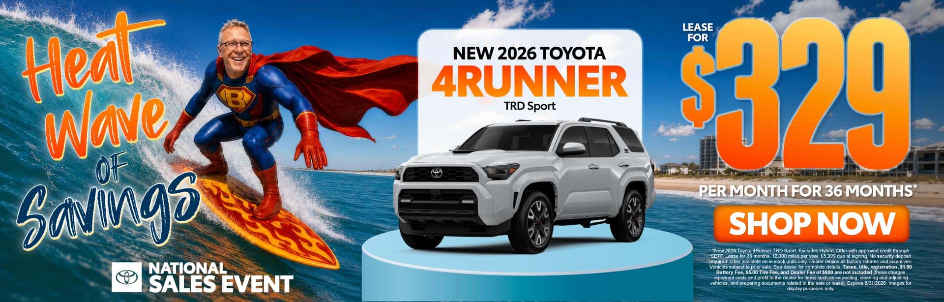 New 2026 Toyota 4Runner TRD Sport Lease For $329 Per Month For 36 Months*