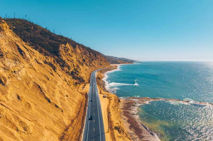 Seaside highway driving