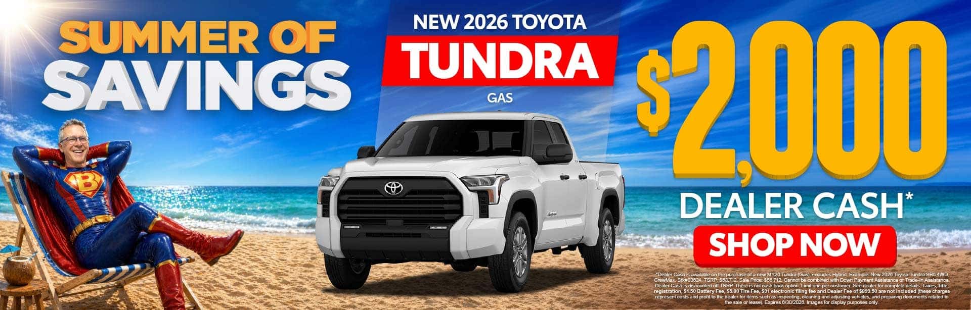 New 2026 Toyota Tundra Gas $2,000 Dealer Cash* 