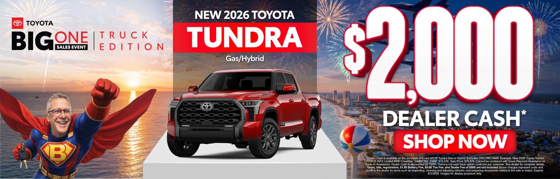 New 2026 Toyota Tundra Gas/Hybrid $2,000 Dealer Cash*
