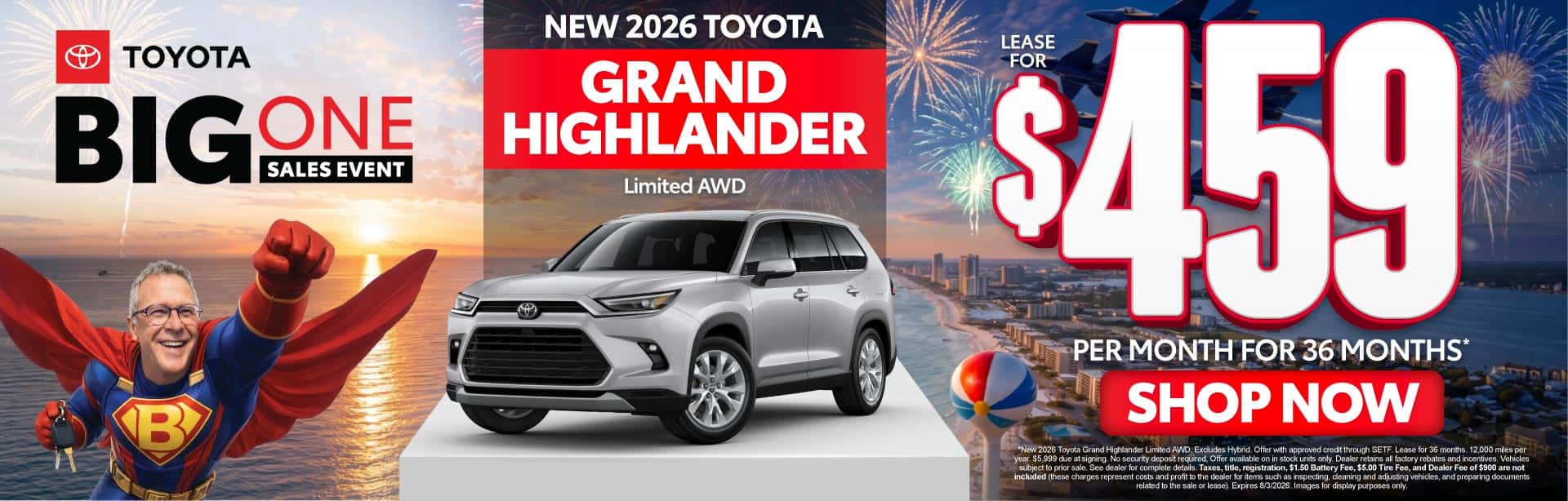 New 2026 Toyota Grand Highlander Limited AWD Lease For $459 Per Month For 36 Months*