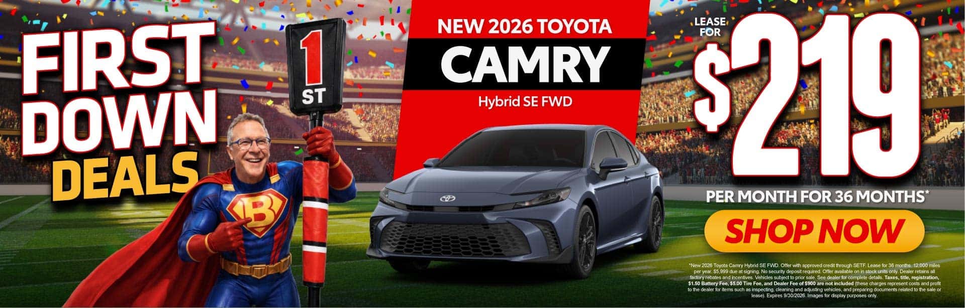 New 2026 Toyota Camry Hybrid SE FWD Lease For $219 Per Month For 36 Months*
