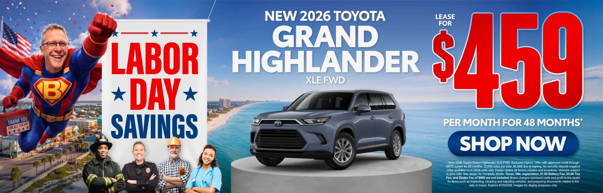 New 2026 Grand Highlander XLE FWD Lease For $459 Per Month For 48 Months*
