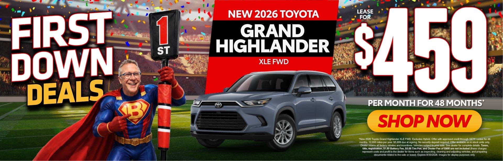 New 2026 Grand Highlander XLE FWD Lease For $459 Per Month For 48 Months*