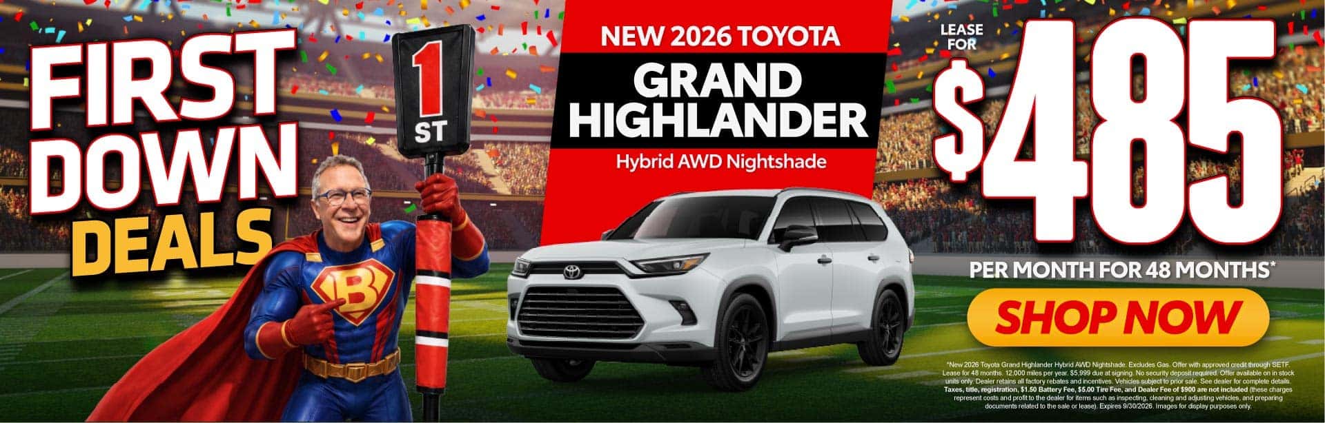 New 2026 Toyota Grand Highlander Hybrid AWD Nightshade Lease For $485 Per Month For 48 Months*