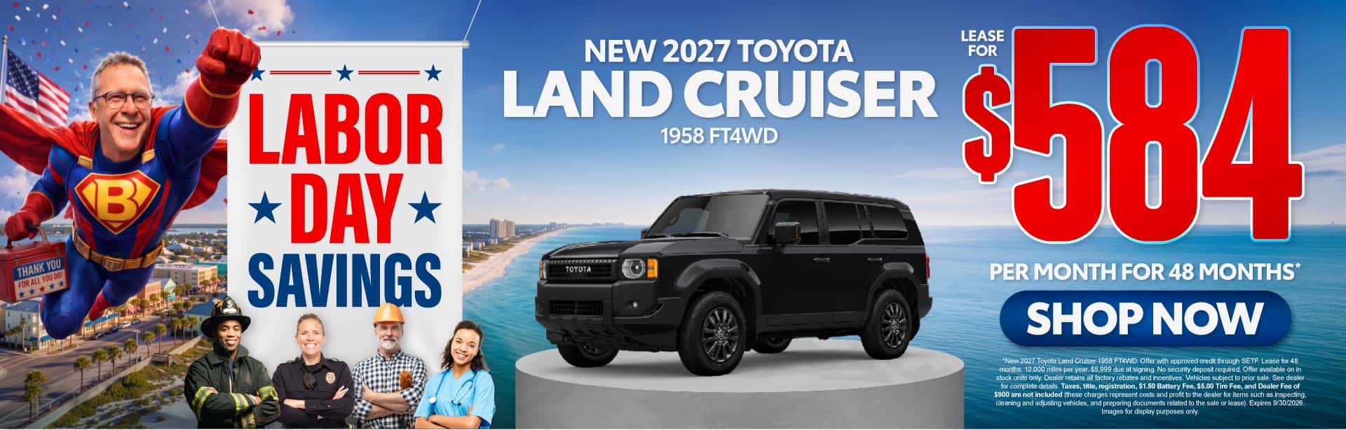 New 2027 Toyota Land Cruiser 1958 FT4WD Lease For $584 Per Month For 48 Months*