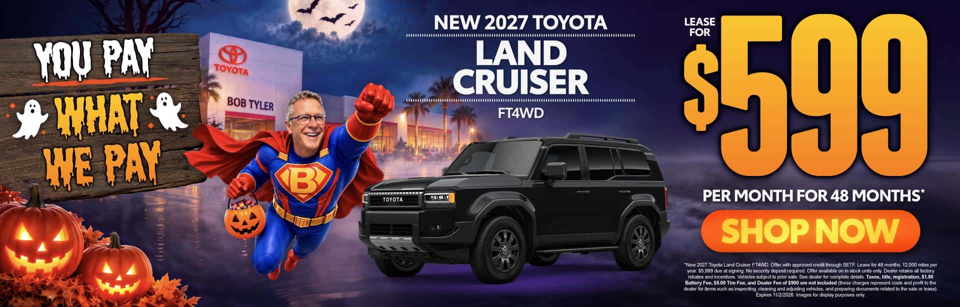 New 2027 Toyota Land Cruiser FT4WD Lease For $599 Per Month For 48 Months*
