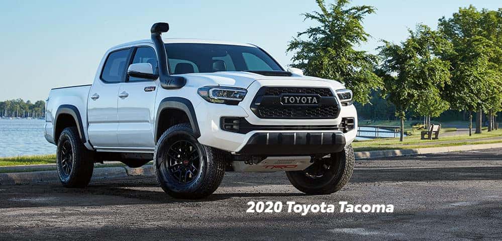 Comparison of the Toyota Tacoma vs. Tundra at Boch Toyota of Norwood | 2020 tacoma park in a lot