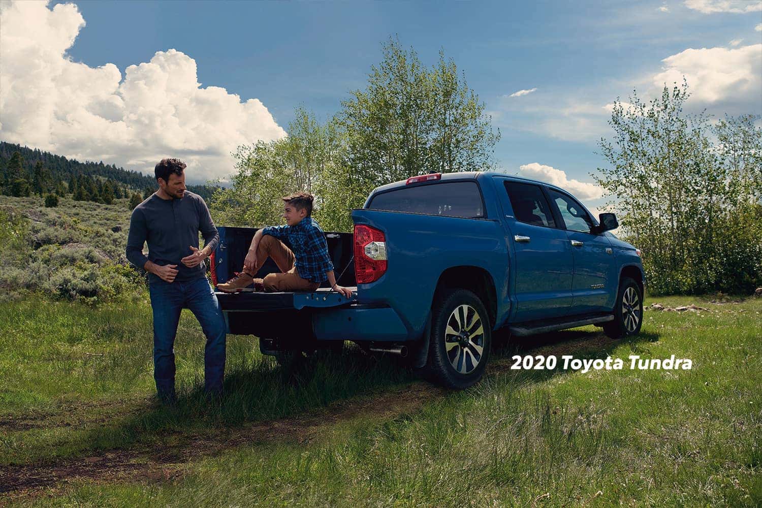 Comparison of the Toyota Tacoma vs. Tundra at Boch Toyota of Norwood | 2020 Tundra parked in a field