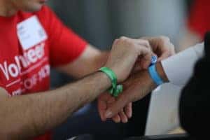 person volunteering