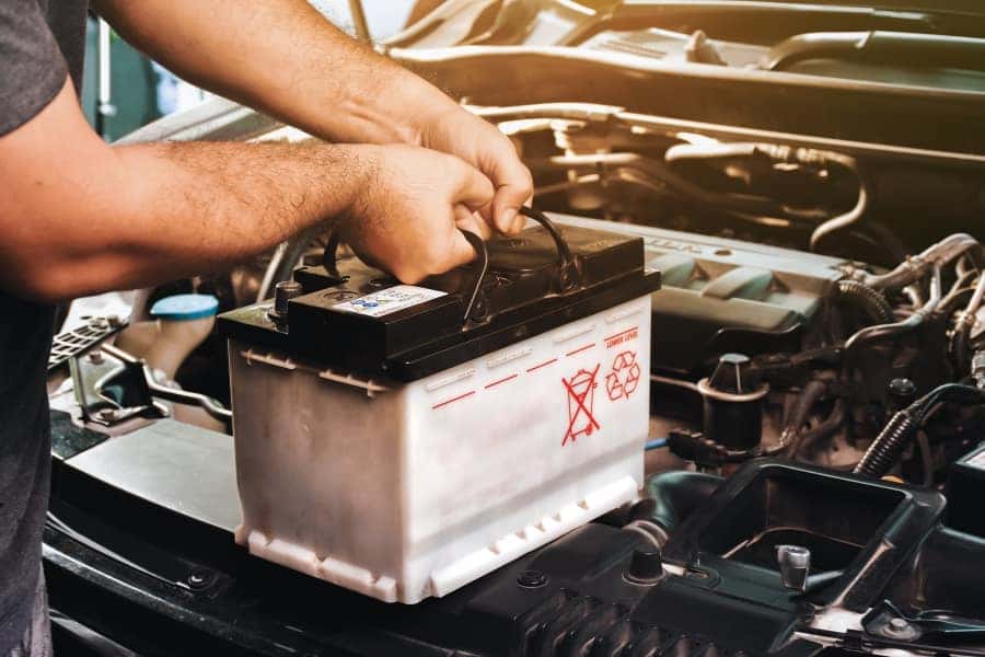 Testing a vehicle battery.