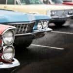 car show with several vintage cars