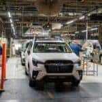 Subaru vehicles being assembled at USA factory plant in Indiana
