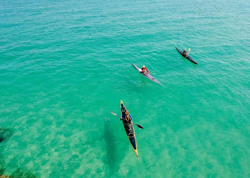 three kayaks on the manatee river