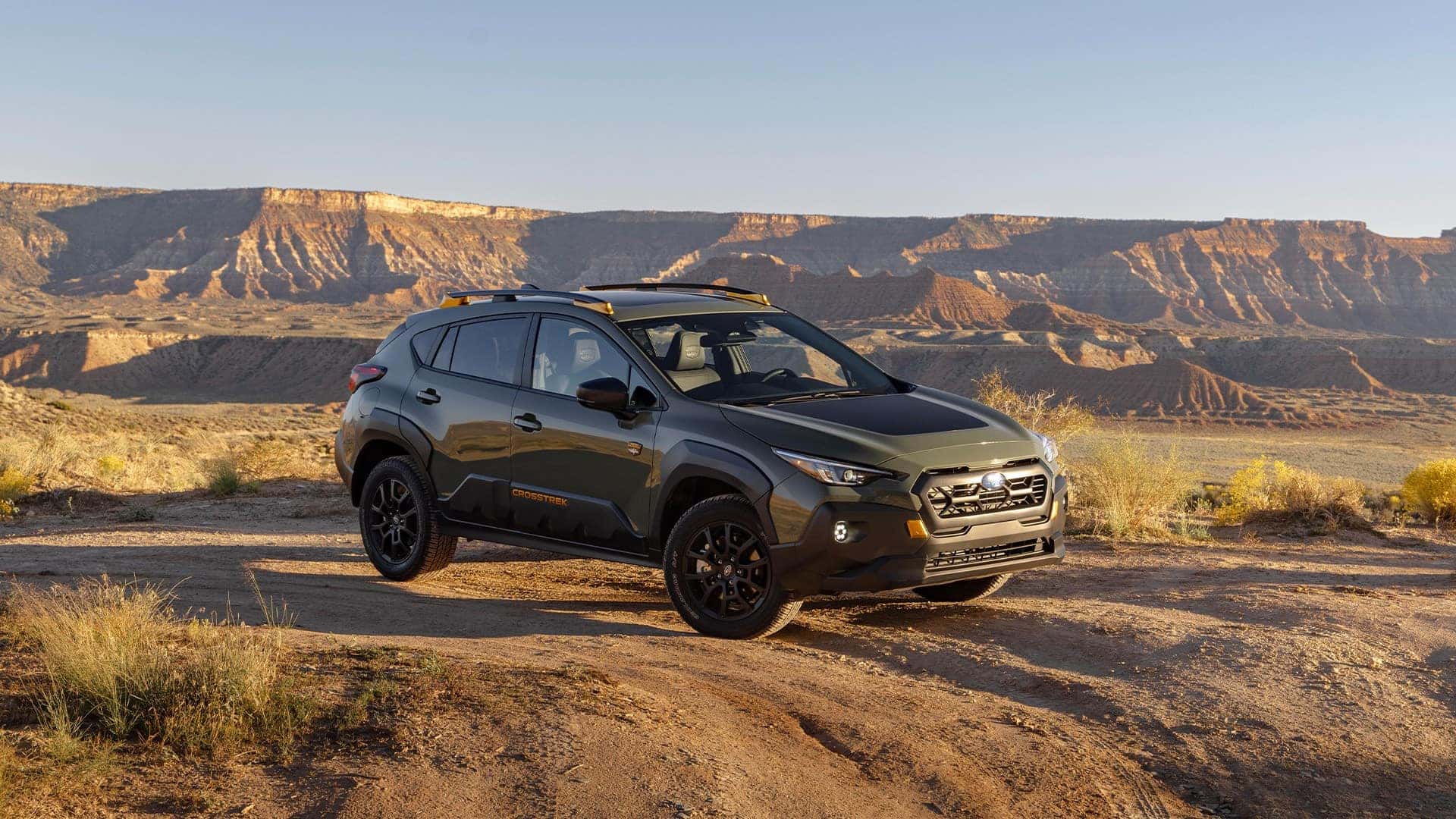green subaru crosstrek off roading