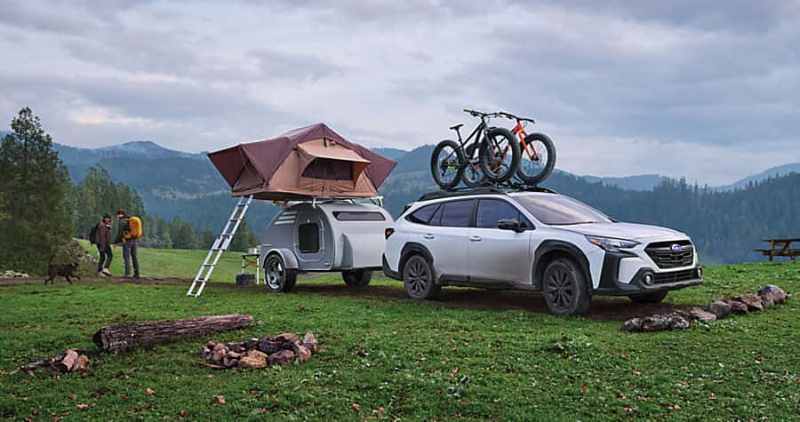 campground with a tent