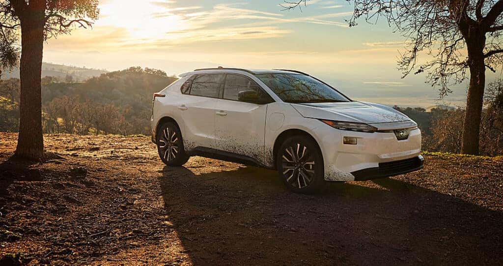 white subaru solterra suv