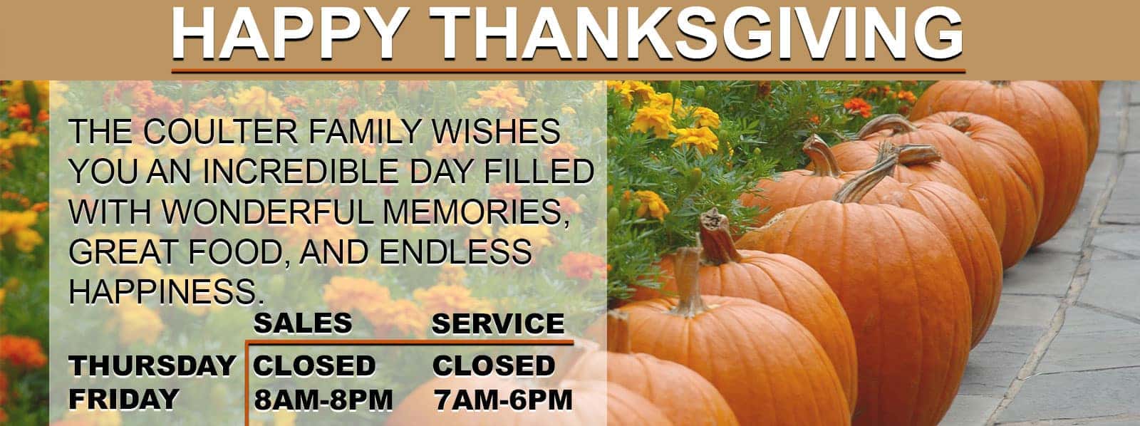 Thanksgiving Hours