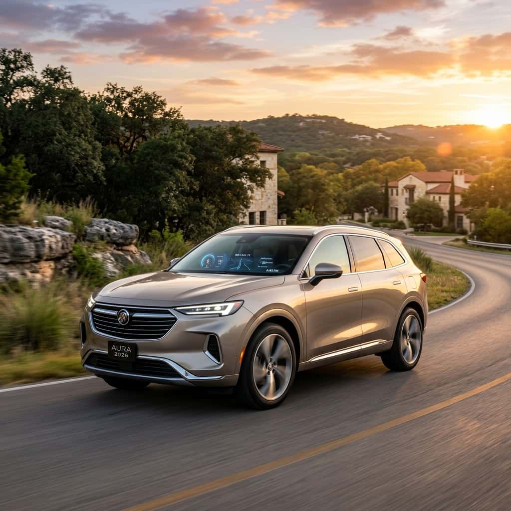 2026 premium luxury crossover SUV driving in Bee Cave Austin Texas
