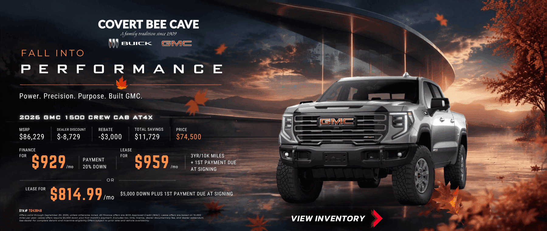 Fall GMC 1500 Specials Sept 2026