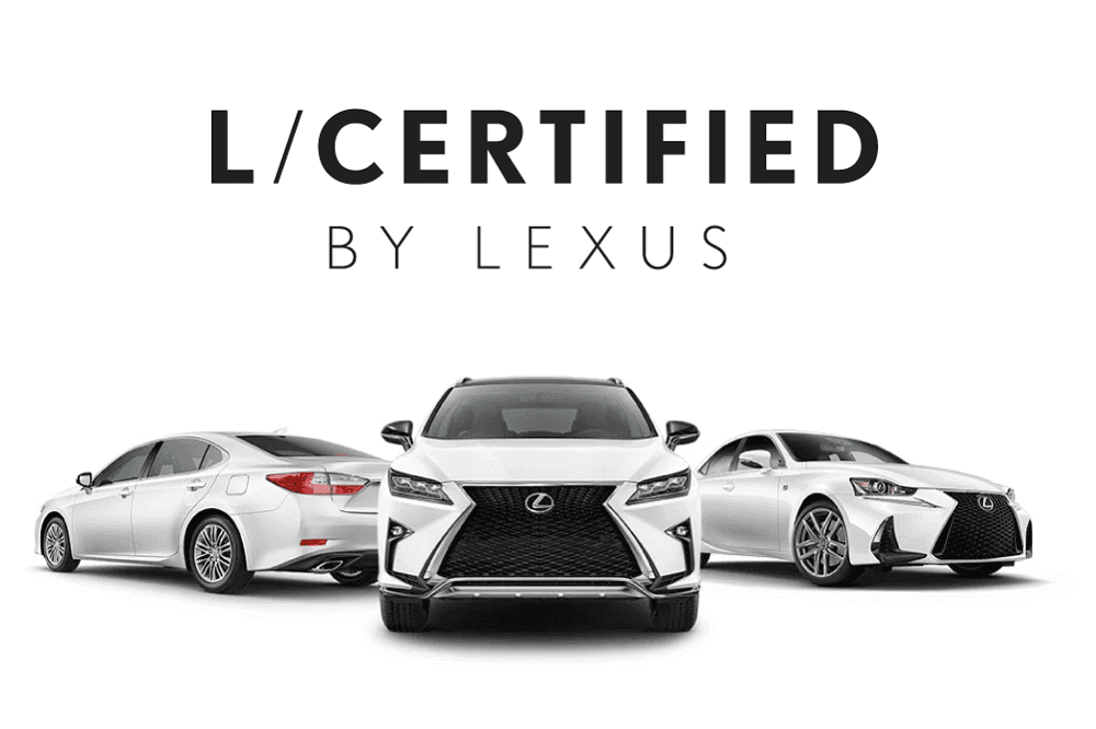 Lexus vehicles in a line for the Lexus Certified Program