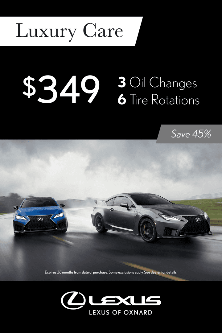 Luxury Care offer - $349 for 3 oil changes and 6 tire rotations