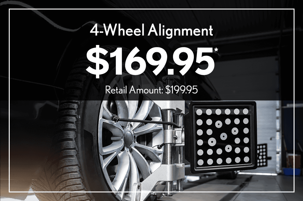 4-Wheel Alignment $169.95 Retail Amount of $199.95
