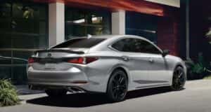 side view of a silver 2025 Lexus ES Black Line