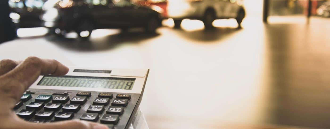 Calculating payments at a Lexus dealership.