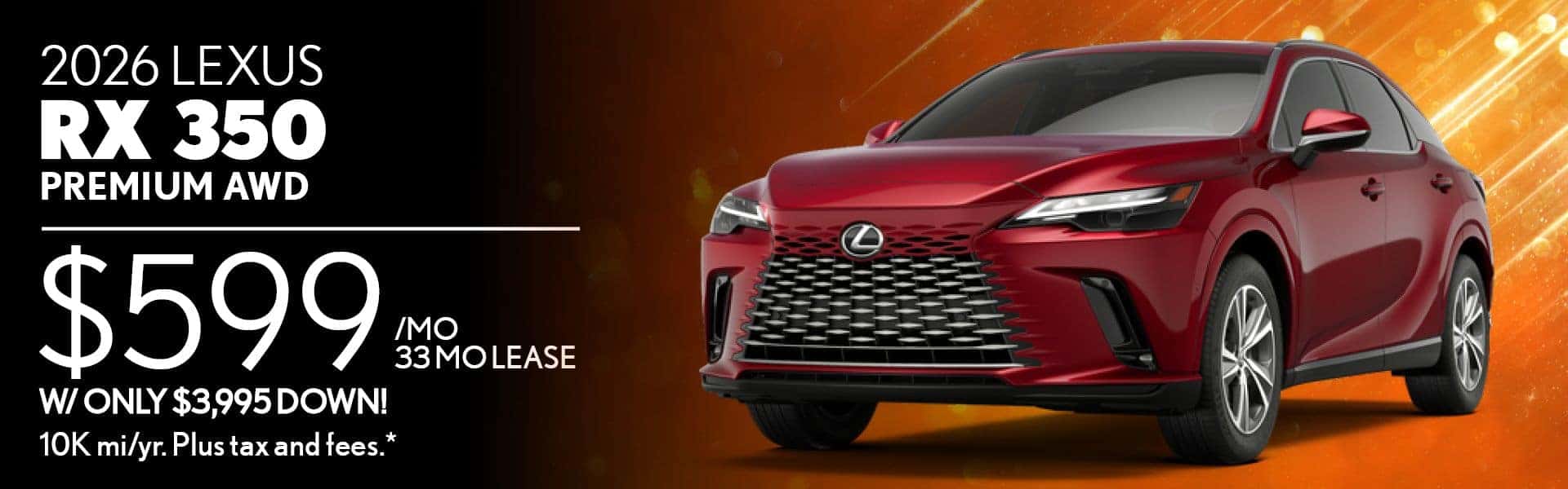 $599/mo lease on 2026 RX 350