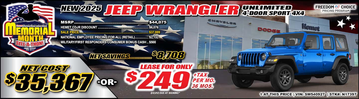 New 2025 Jeep Wrangler Lease