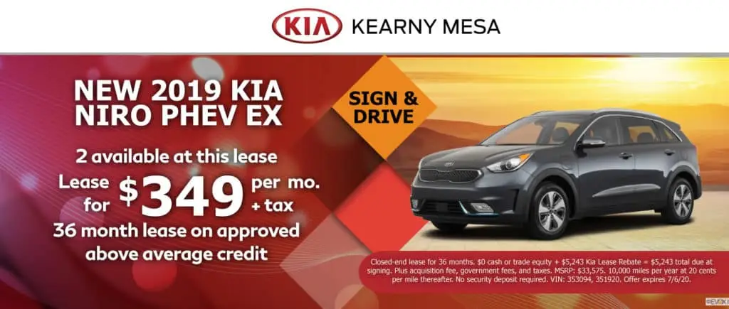 Vehicle specials going on now at Kearny Mesa Kia