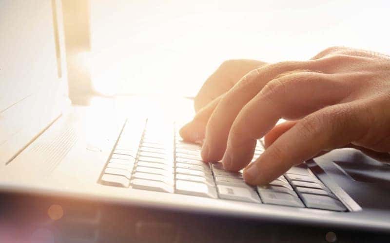 hands typing