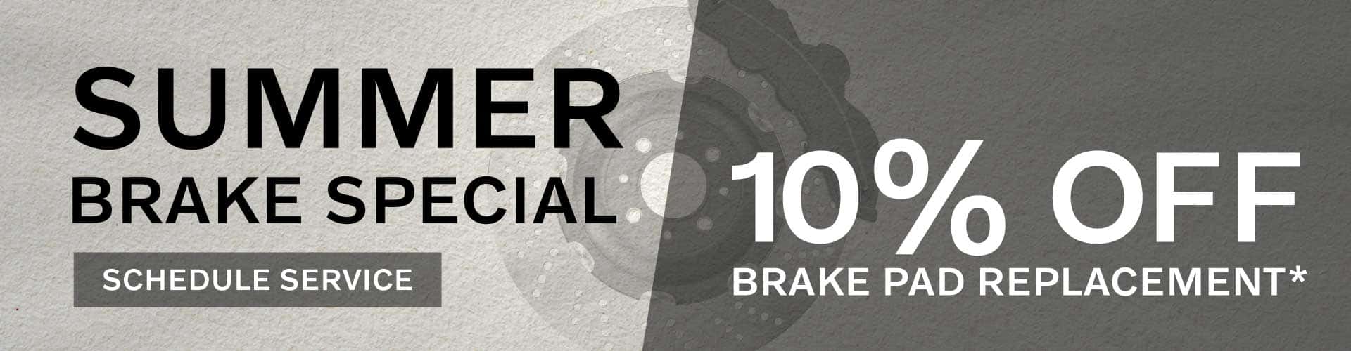 Summer Brake Special | 10% off brake pad replacement