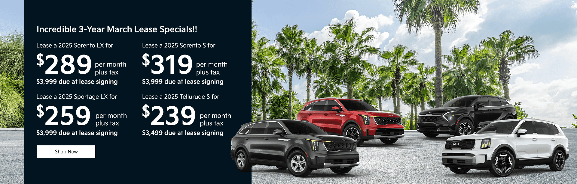 Incredible 3-Year March Lease Specials!!