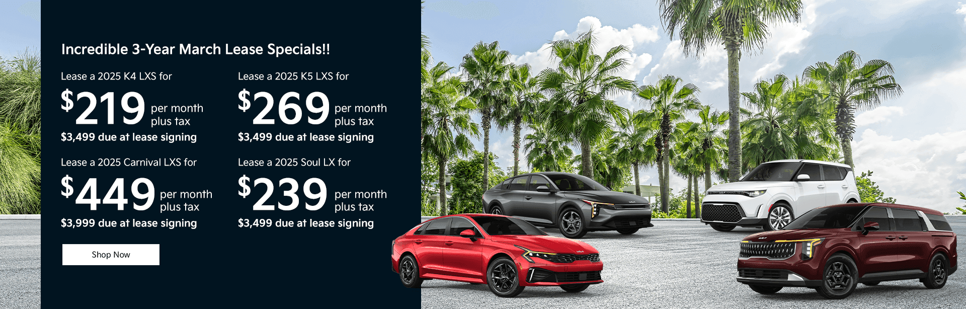 Incredible 3-Year March Lease Specials!!
