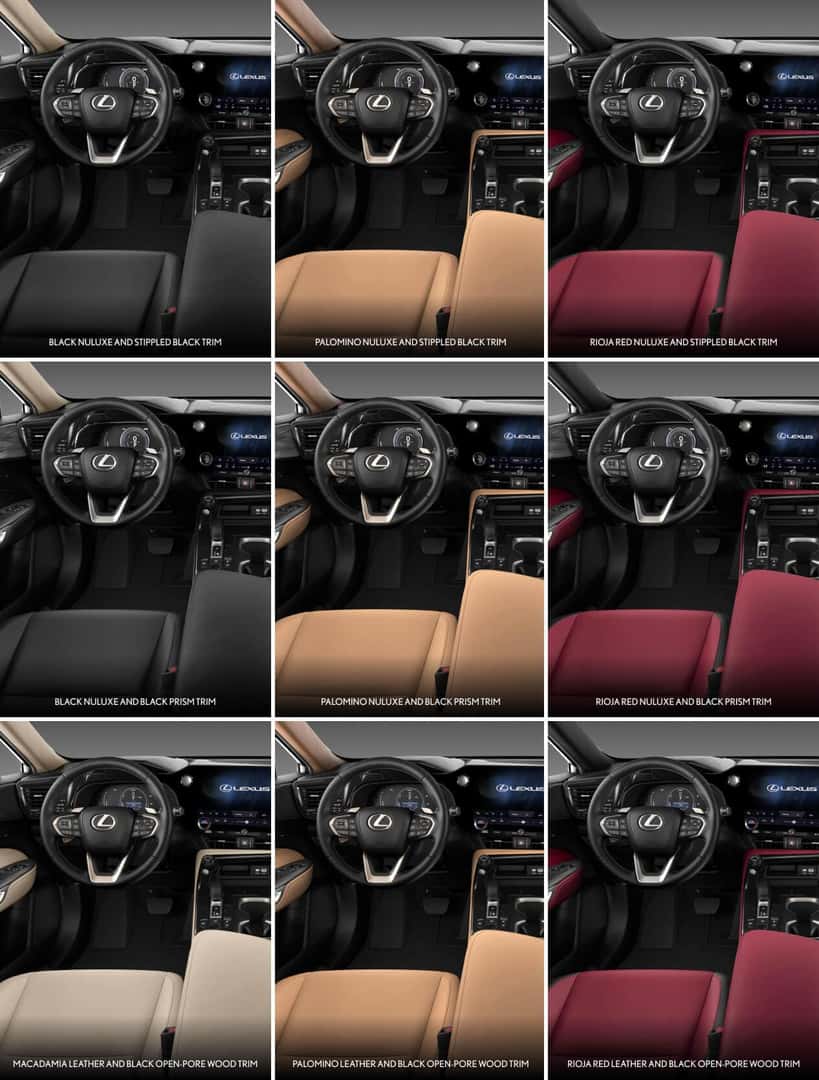 2025 Lexus NX Interior Colors