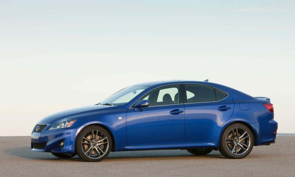 2011 Lexus IS 350 F Sport in Blue parked in the desert