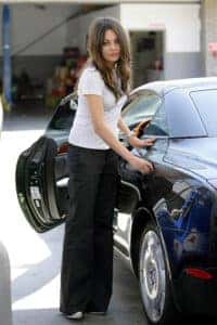 Mila Kunis with her Lexus SC 430