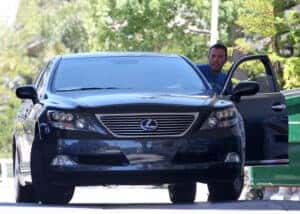 Ben Affleck Getting in his Lexus LS Hybrid